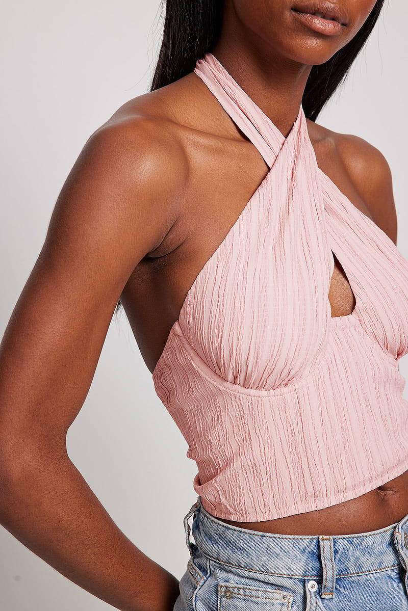 Structured Wire Detail Top - Pink