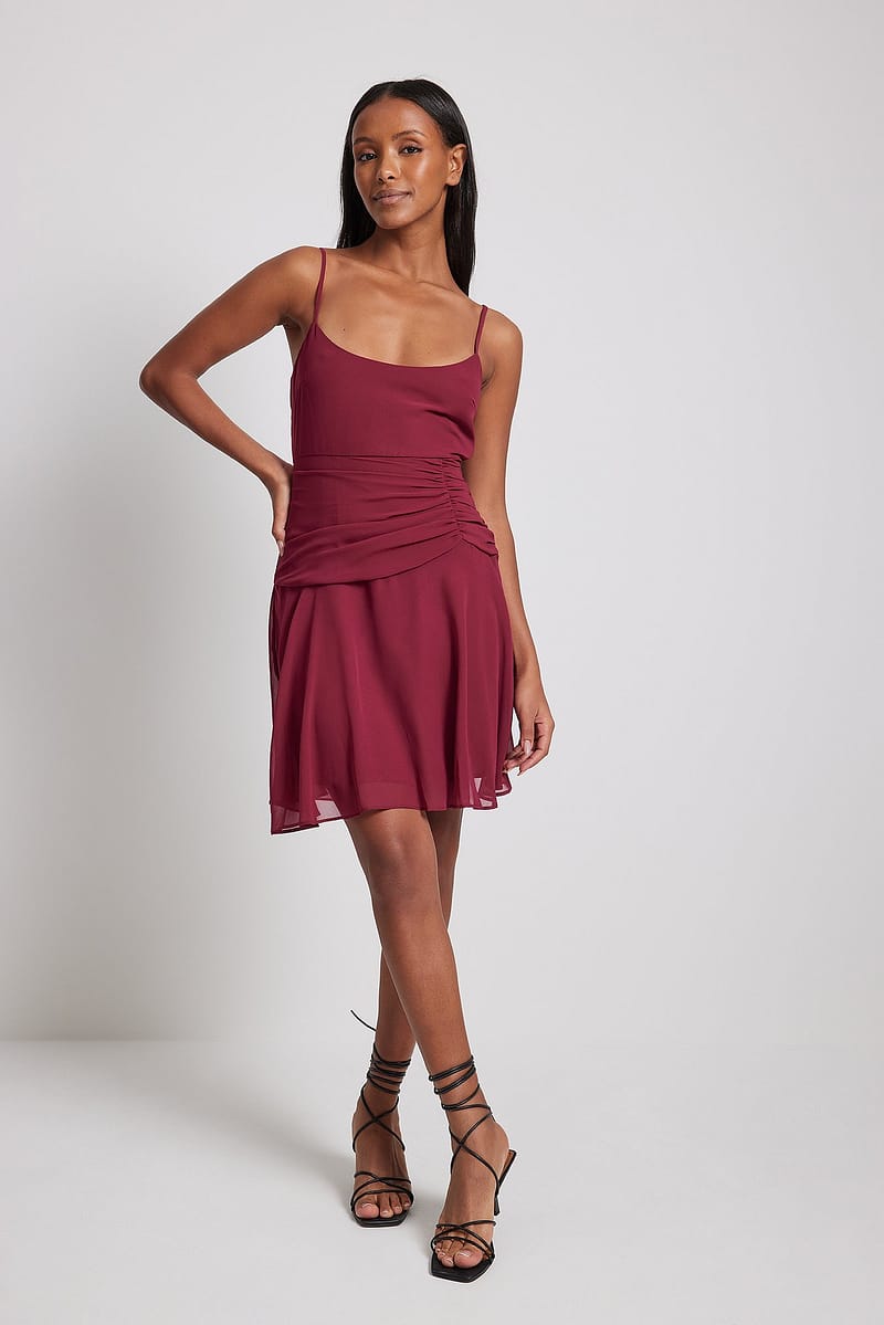 Ruched Waist Detail Mini Dress