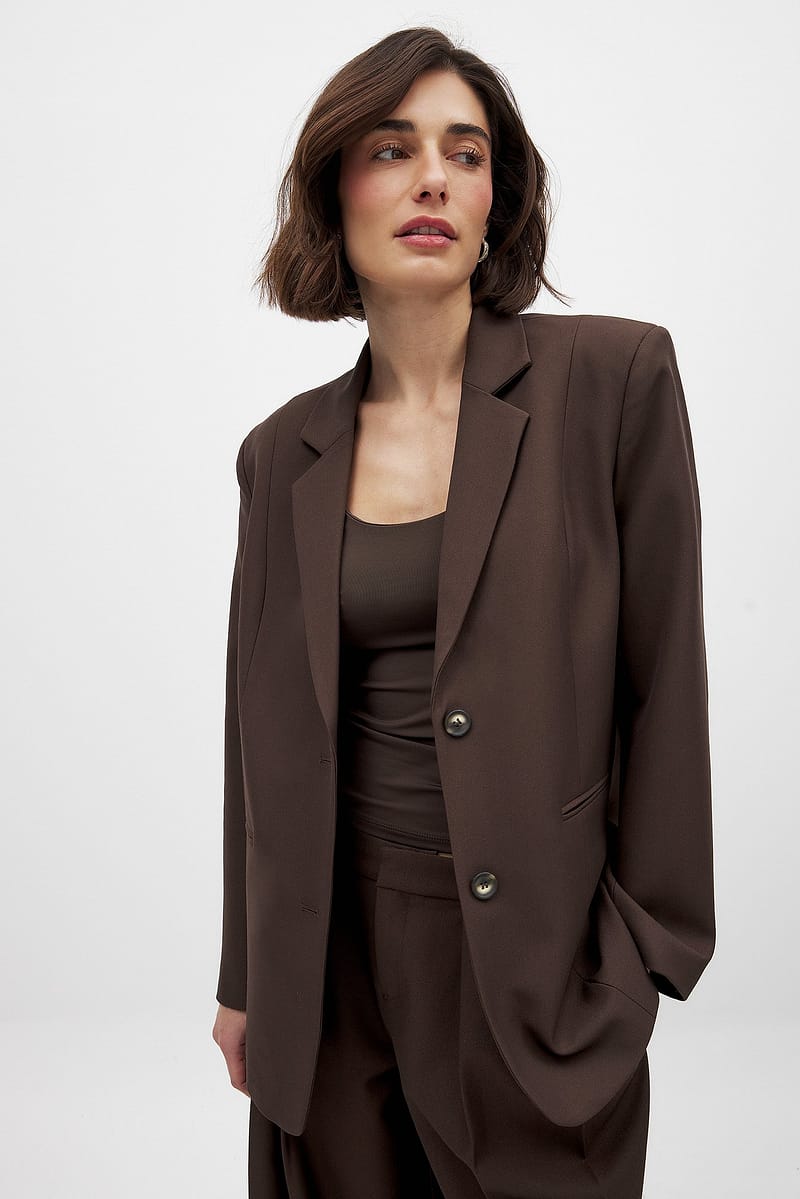 Oversized Blazer - Brown