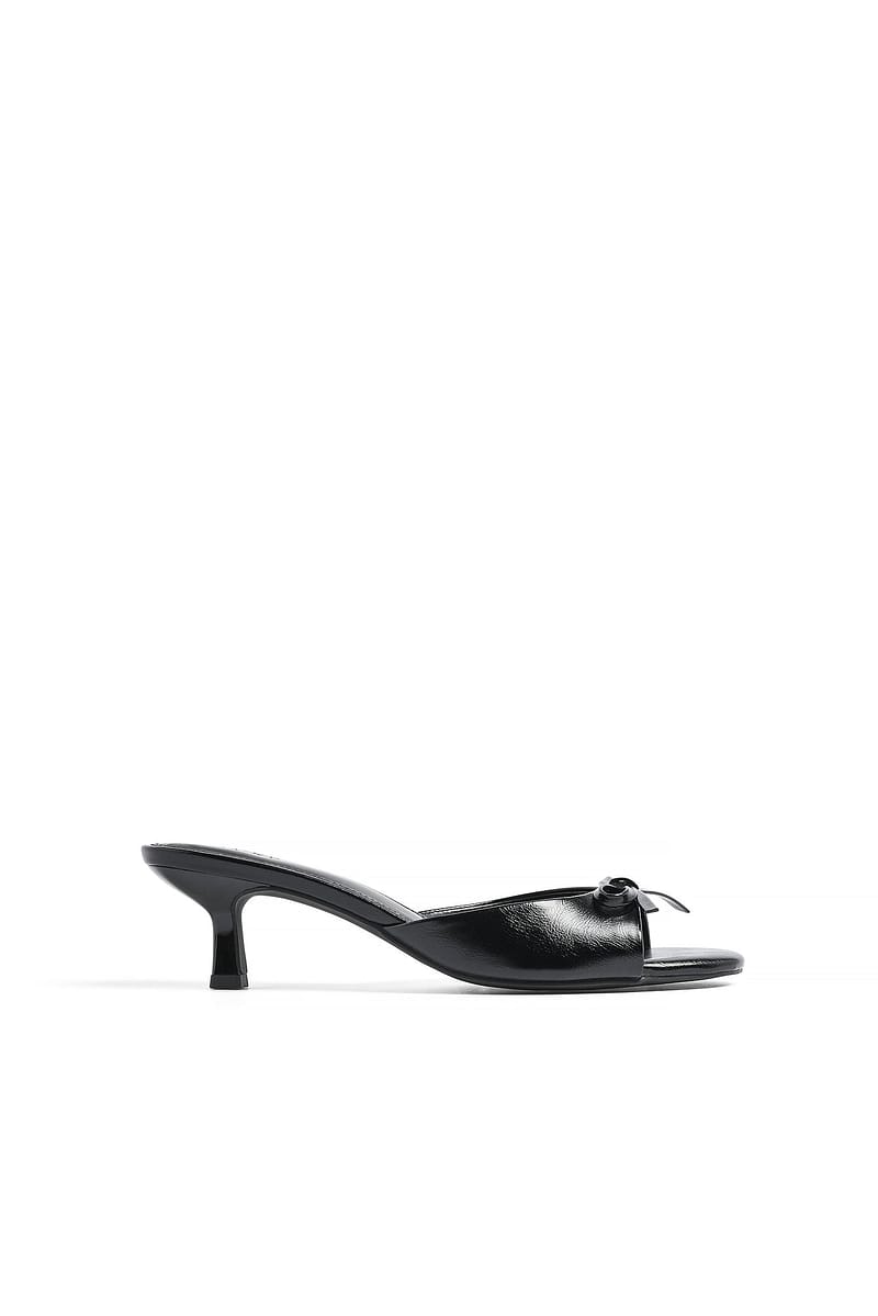 Bow Detail High Heels - Black