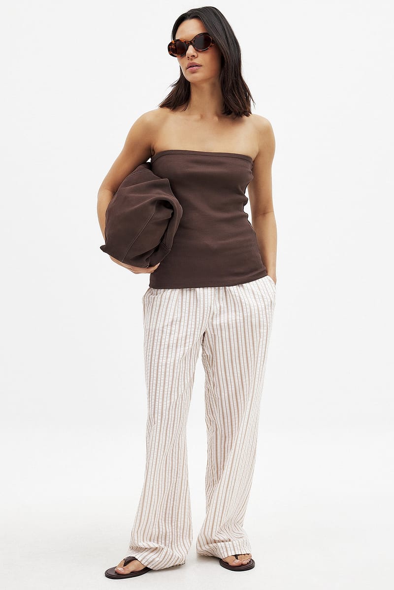 Ribbed Tube Top - Brown