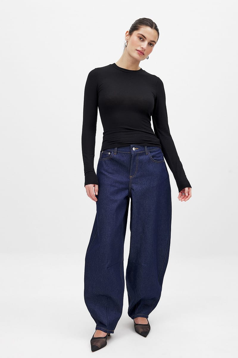 Balloon Leg Denim - Dark Blue