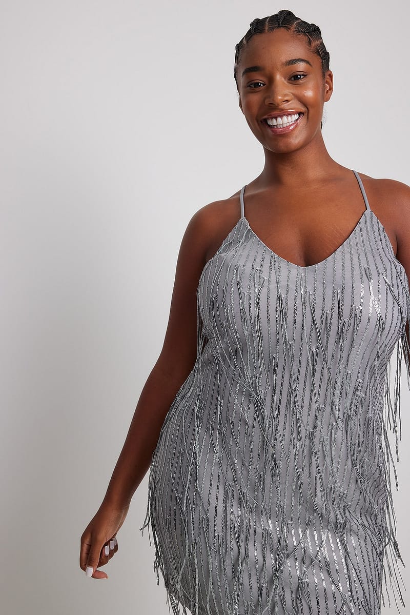 Sequin Fringes Midi Dress
