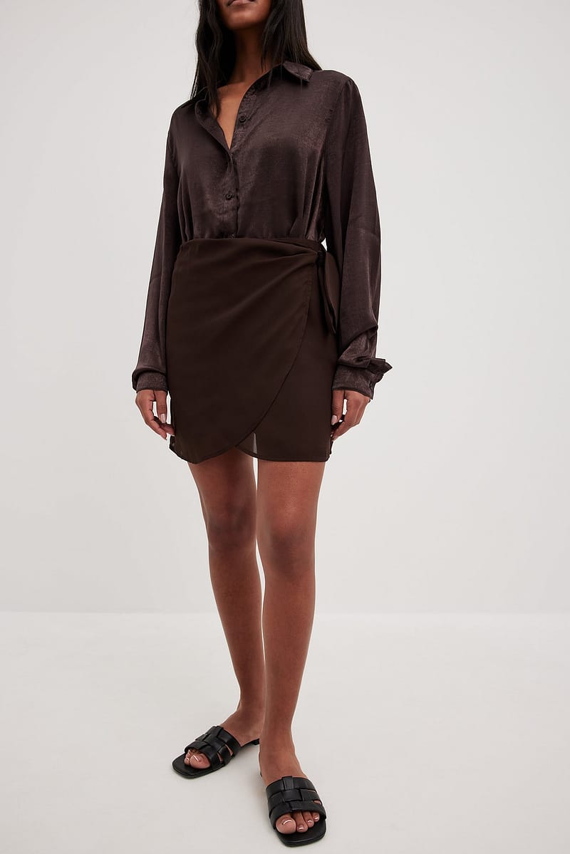 Draped Chiffon Mini Skirt