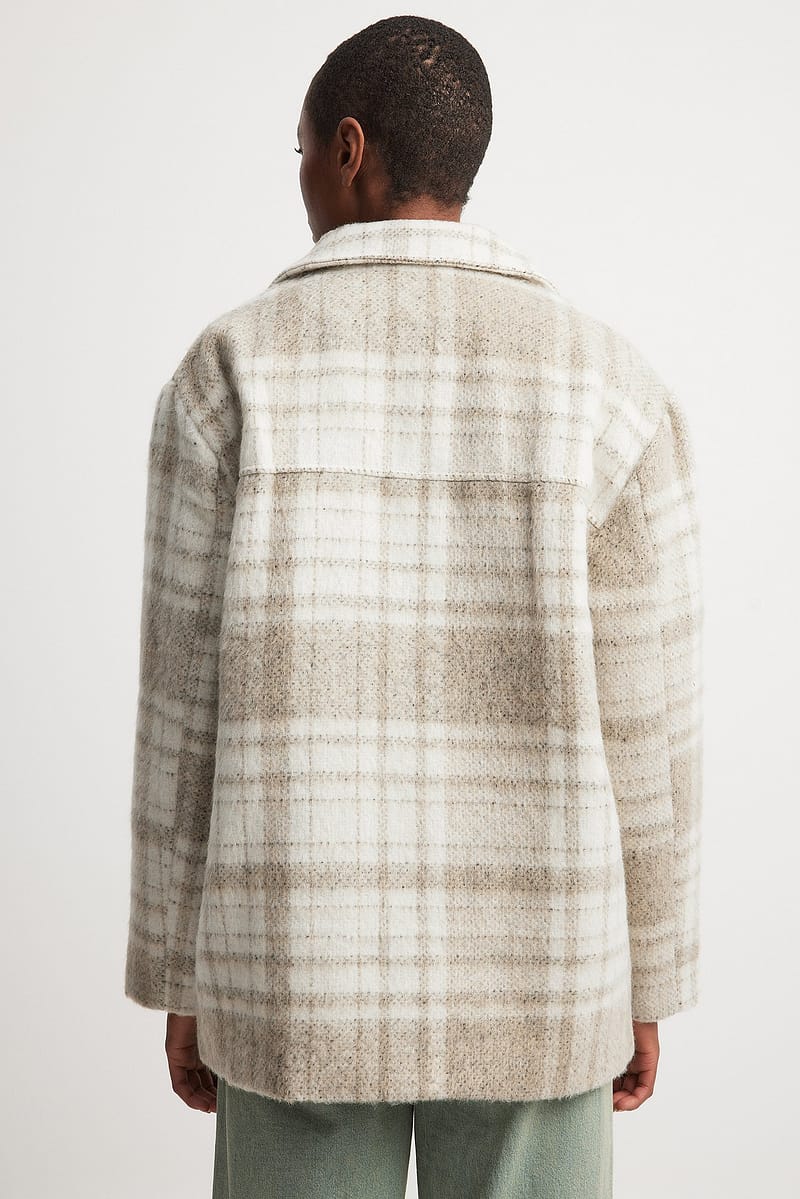 Brushed Checked Chest Pocket Jacket