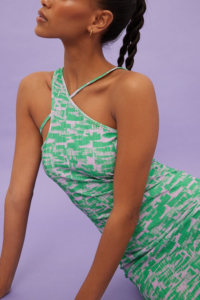 Printed Fitted Mini Dress - Multicolor