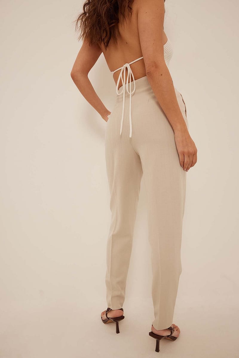 Cropped High Waist Seamline Pants