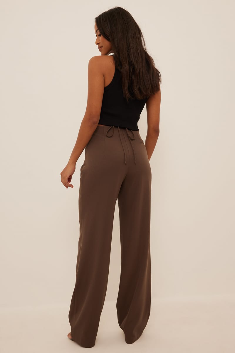 Front Detailed Tie Suit Pants