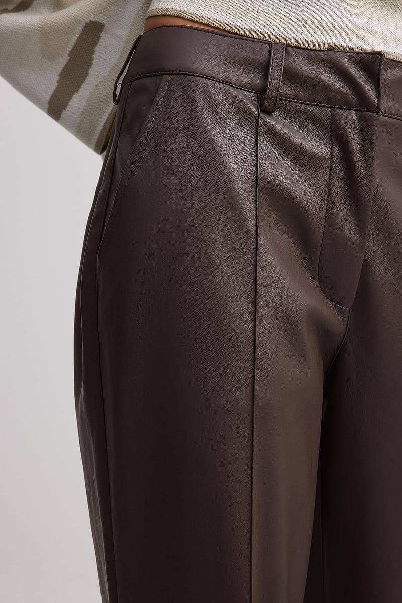 PU Mid Rise Pants