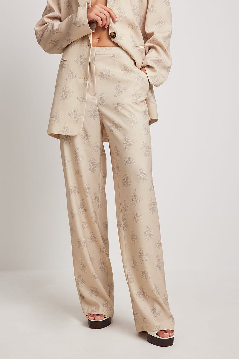 Printed Suit Pants - Flower