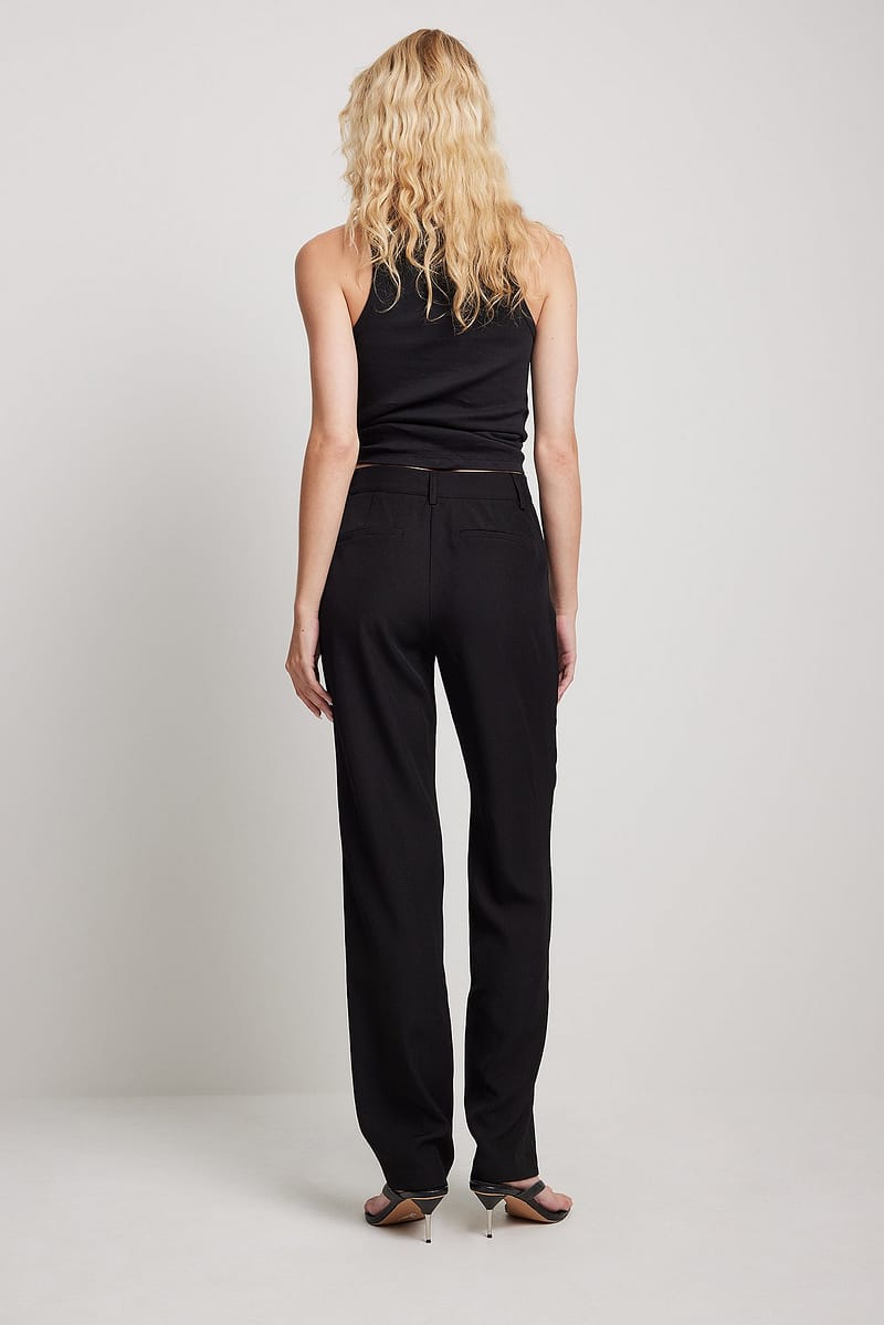 Lace-Up Front Detail Suit Pants