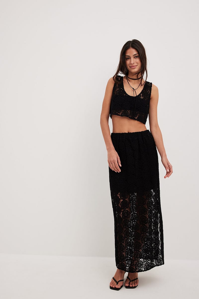 Crochet Knitted Maxi Skirt
