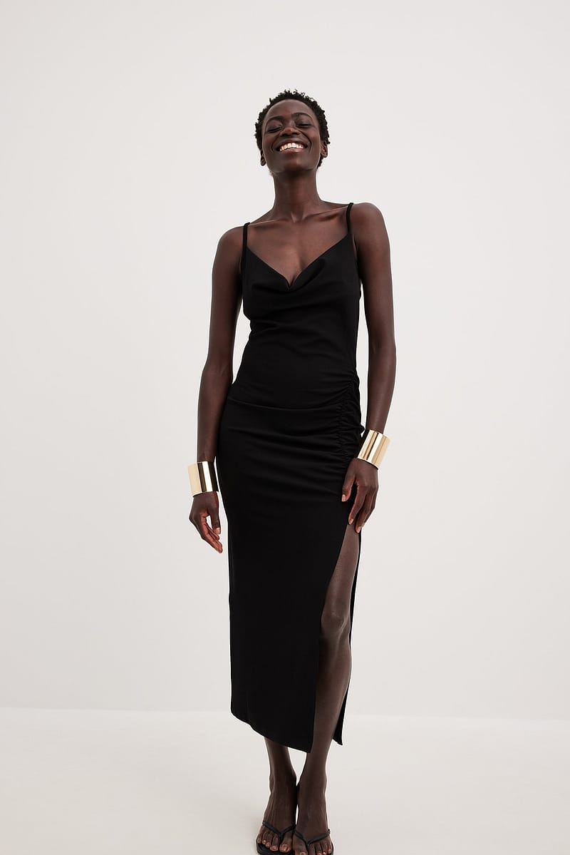 Gathered Front Strap Dress