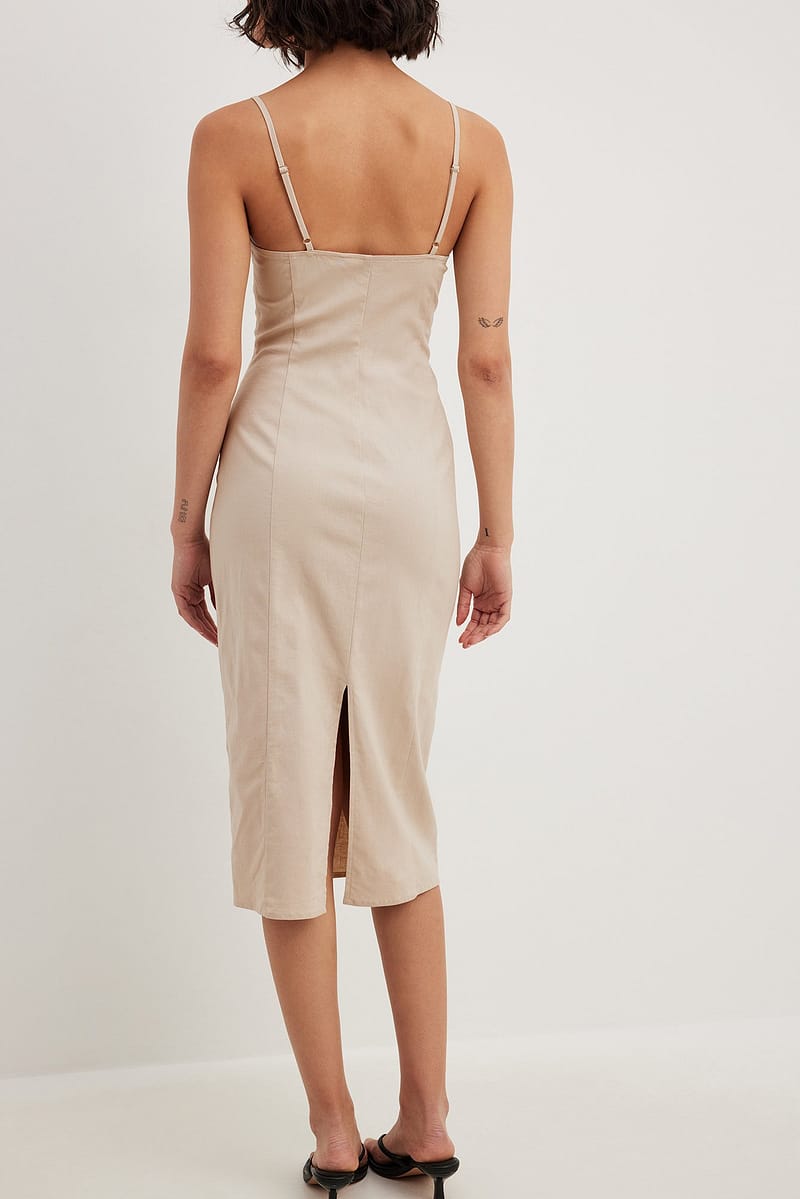 Cups Details Midi Dress