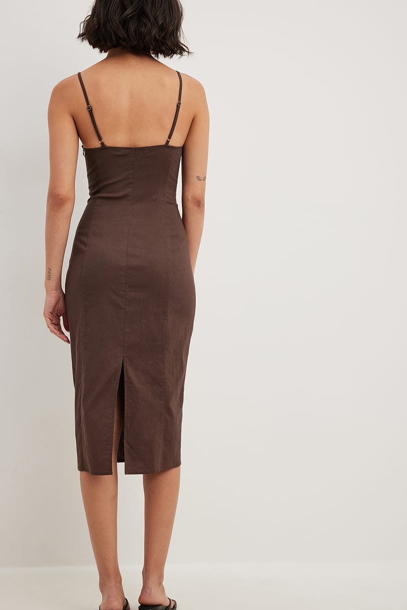 Cups Details Midi Dress