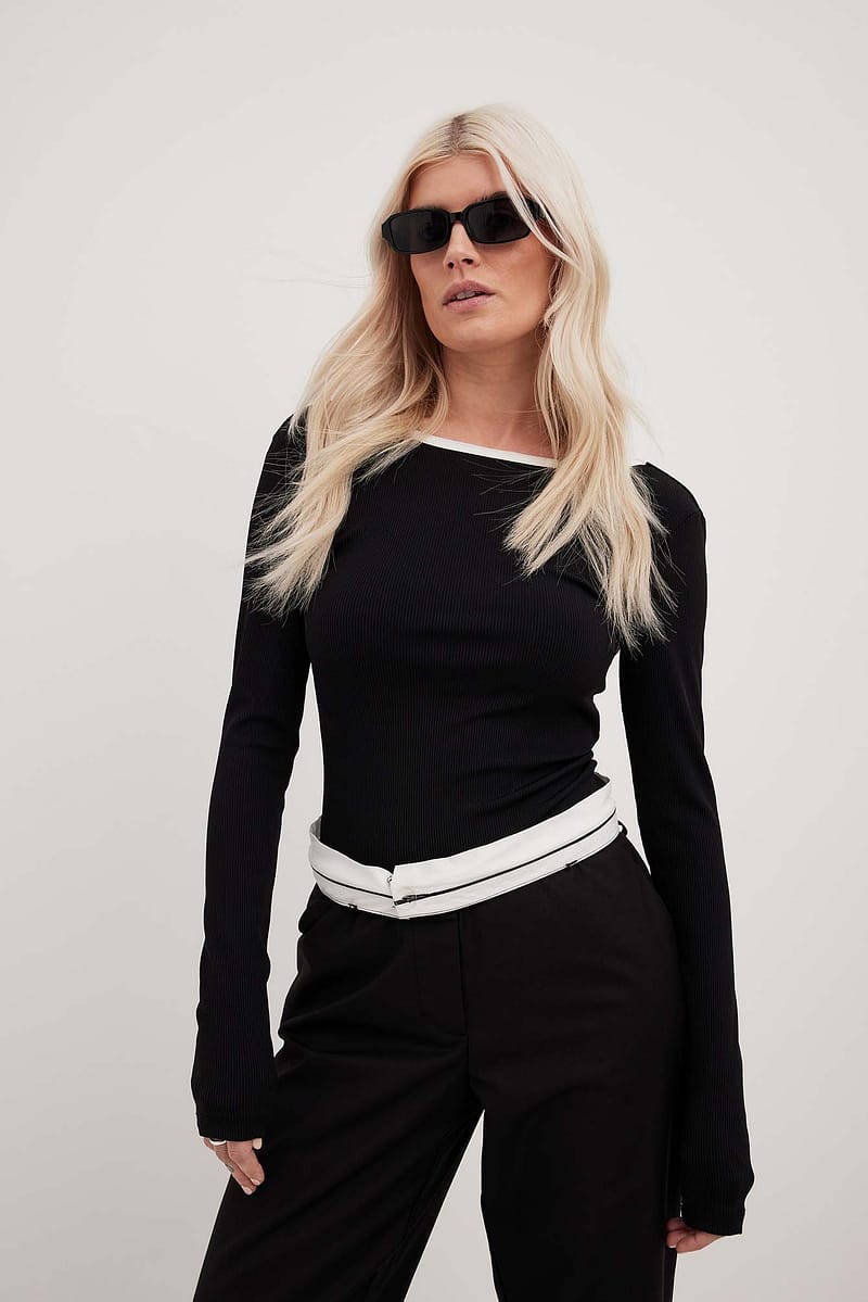 Contrast Binding Deep Back Top