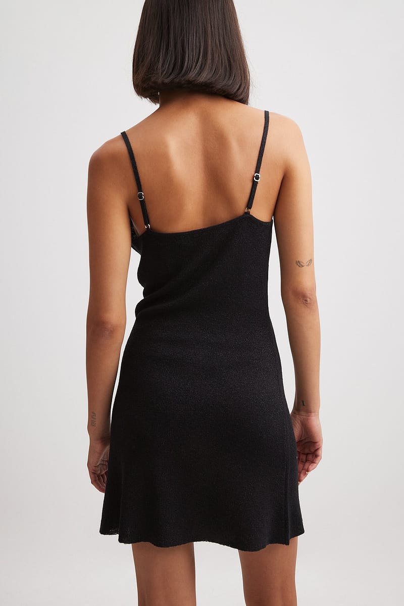 Glitter Knitted Mini Slip Dress