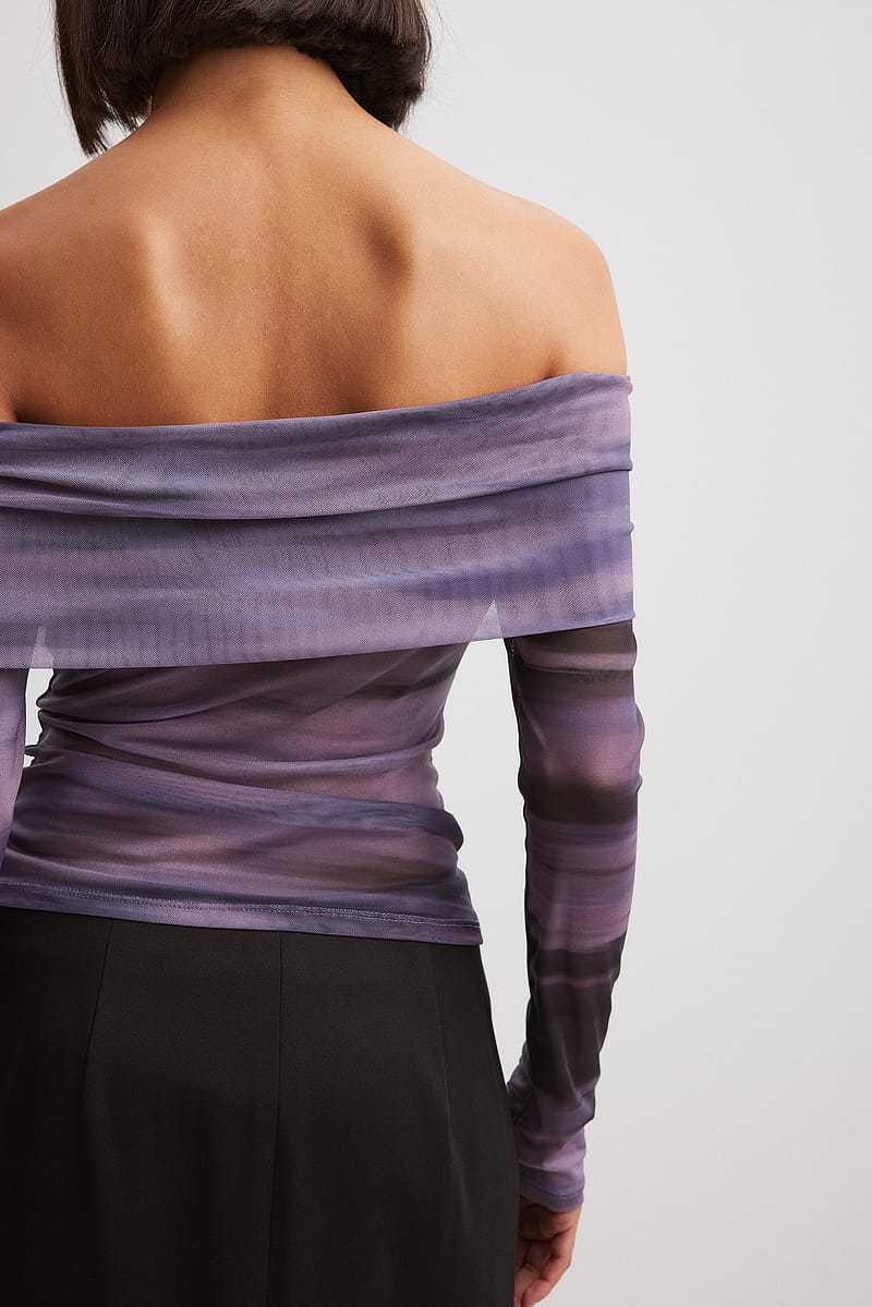 Off Shoulder Mesh Top