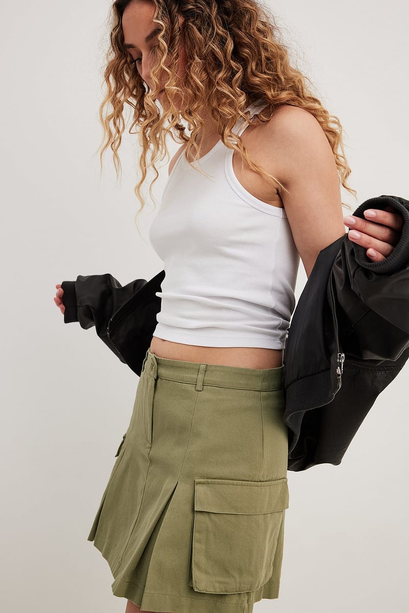 Cargo Mid Waist Mini Skirt