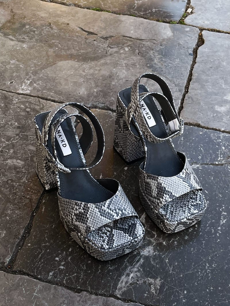 Chunky Buckle Plateau Heels