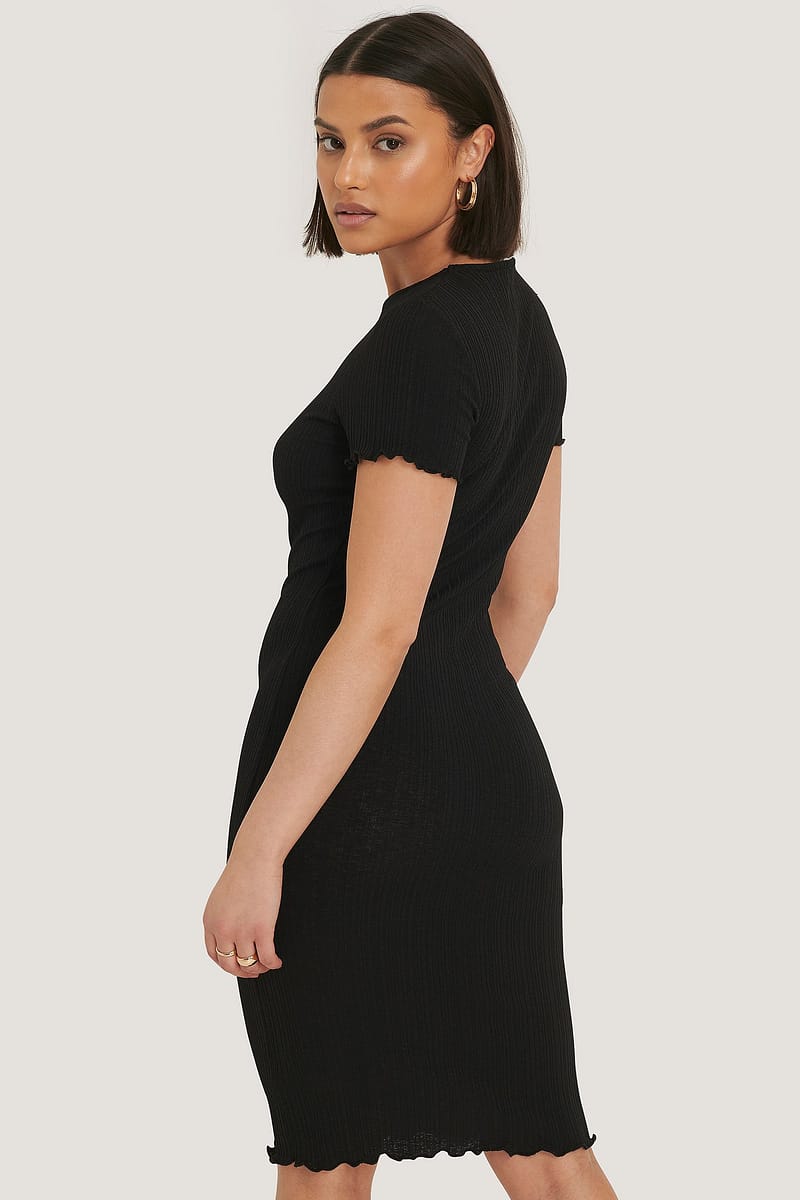 Babylock Ribbed Dress - Black