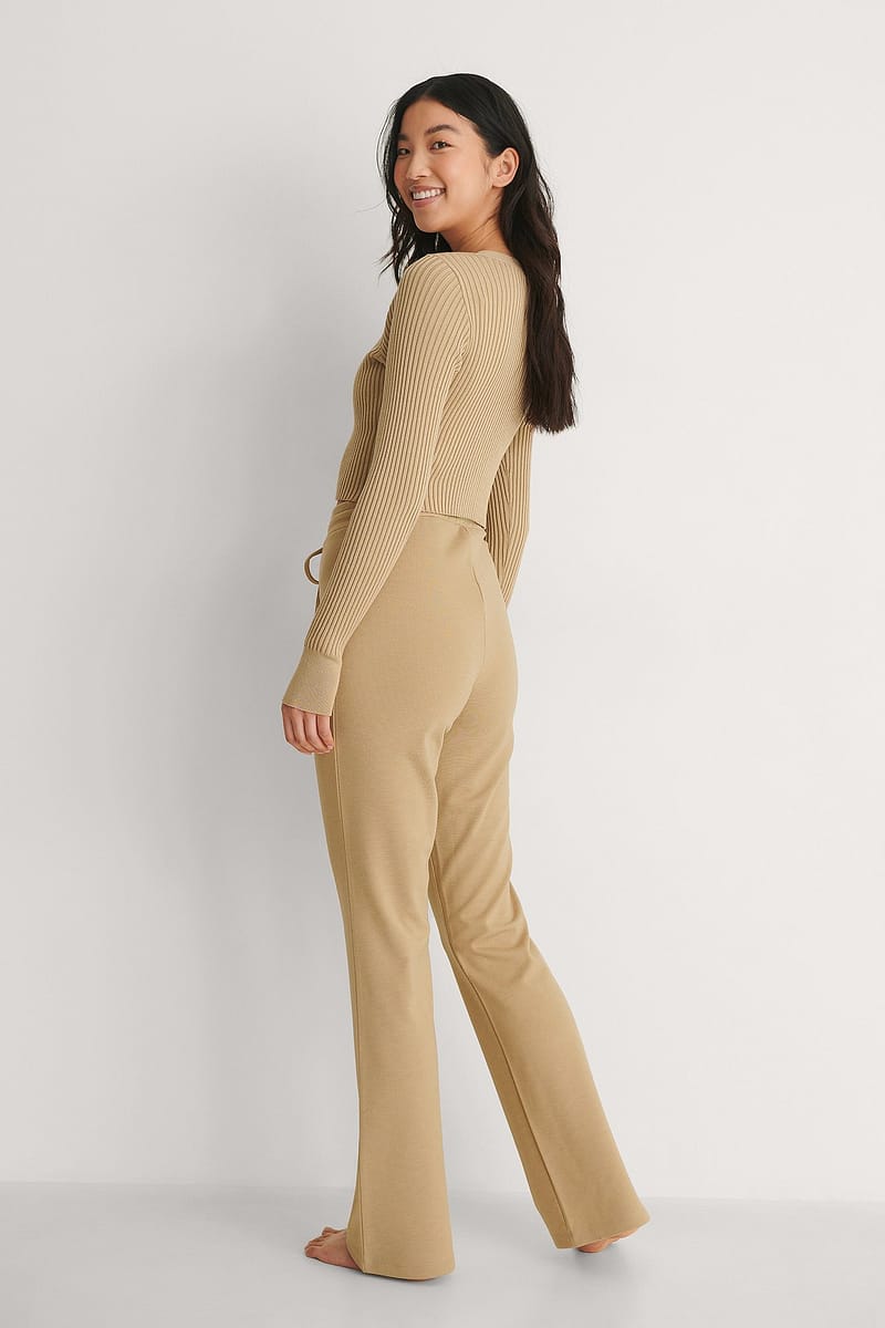 Drawstring Detail Bootcut Pants