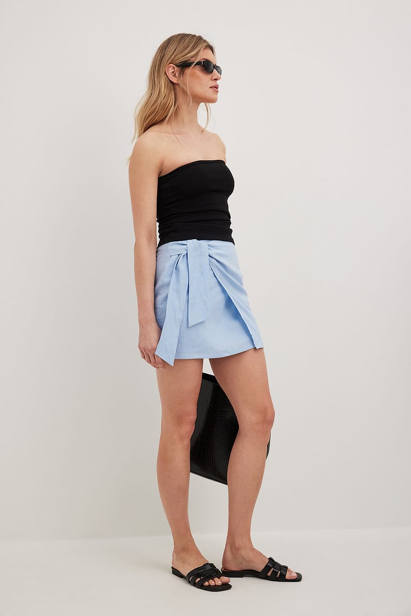 Linen Bland Wrap Skirt