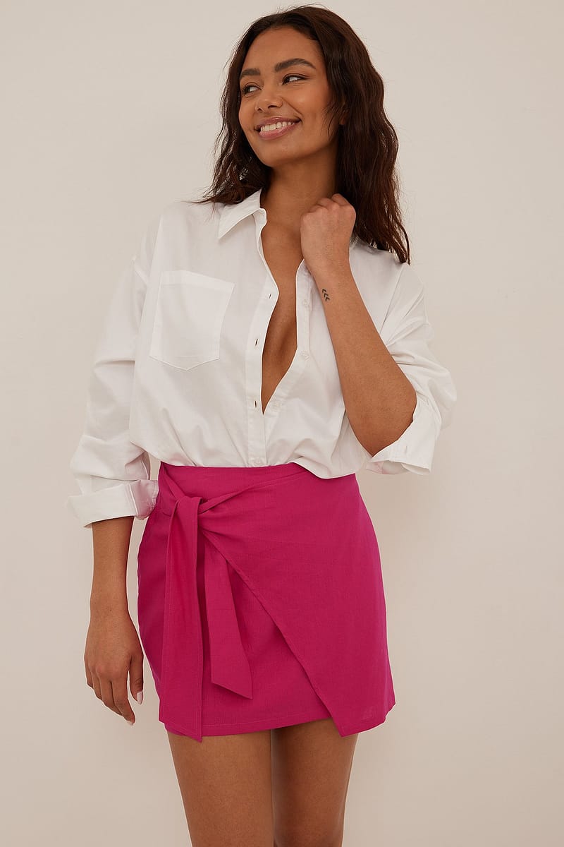 Linen Bland Wrap Skirt