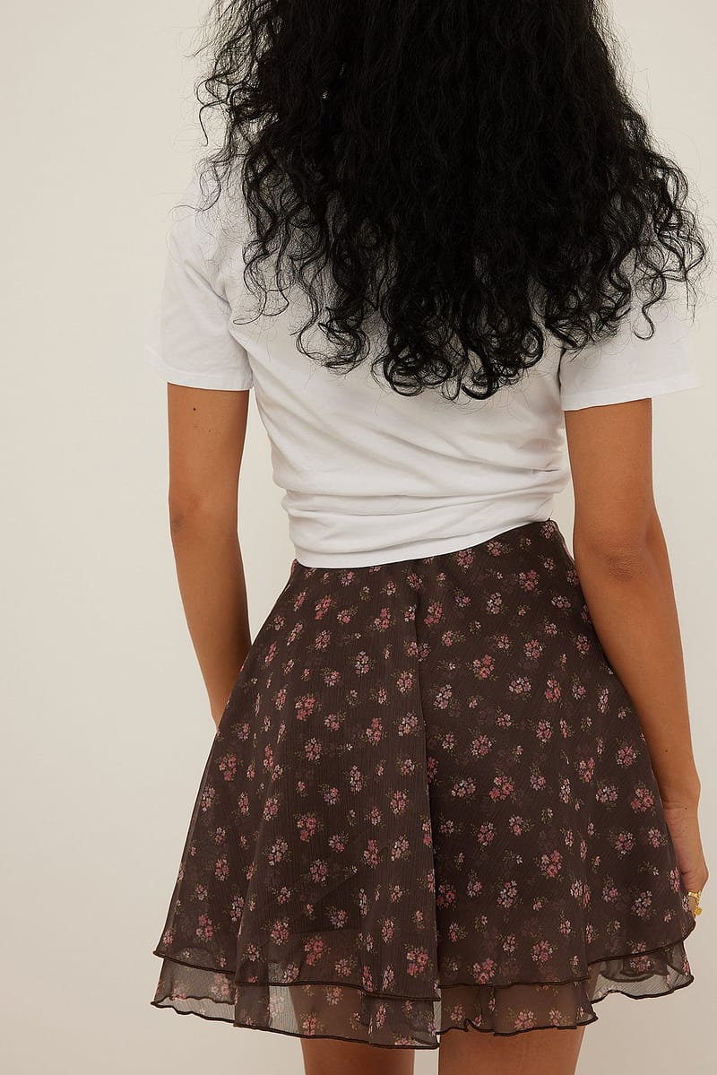 Frilled Mini Chiffon Skirt