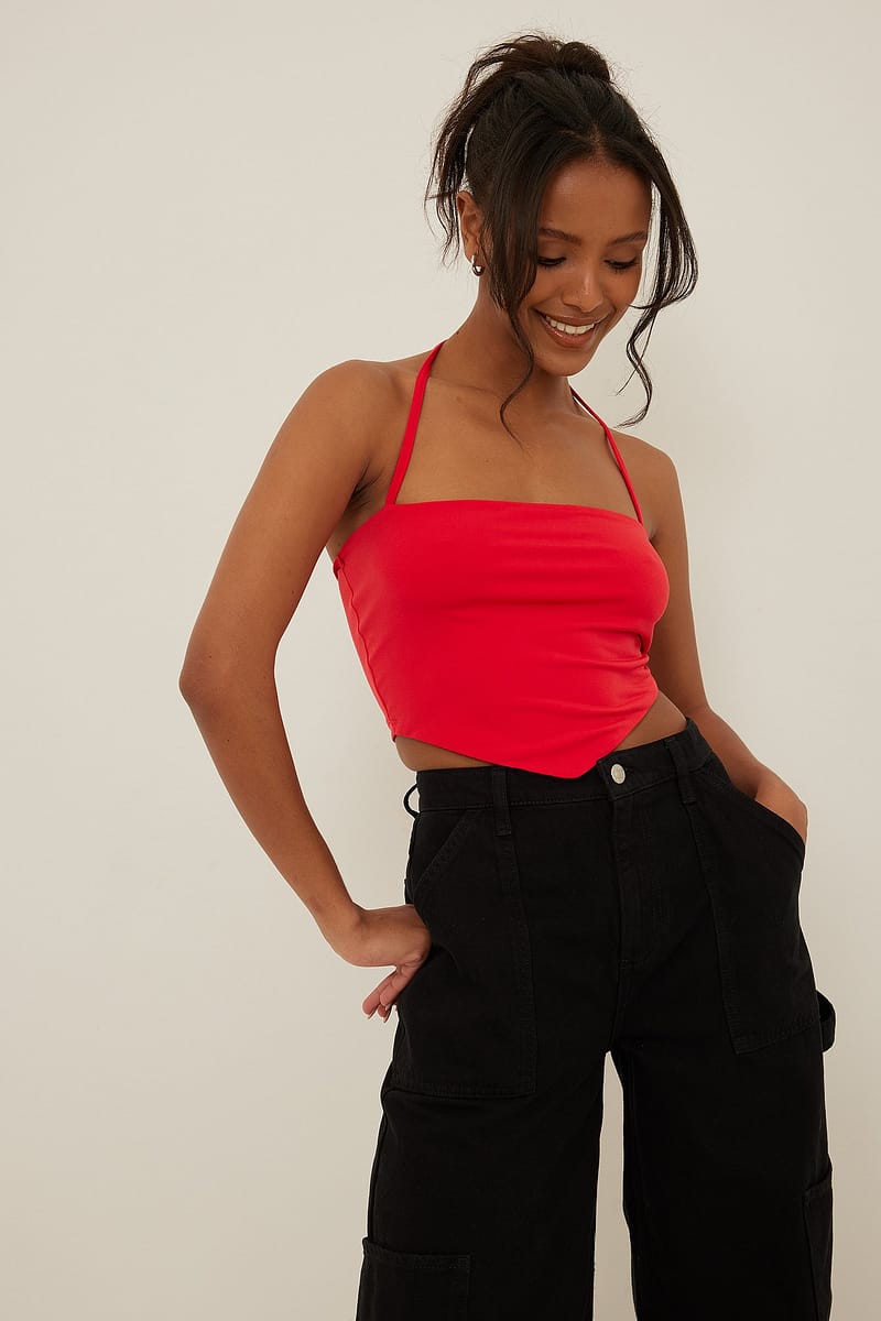Scarf Detail Singlet - Red