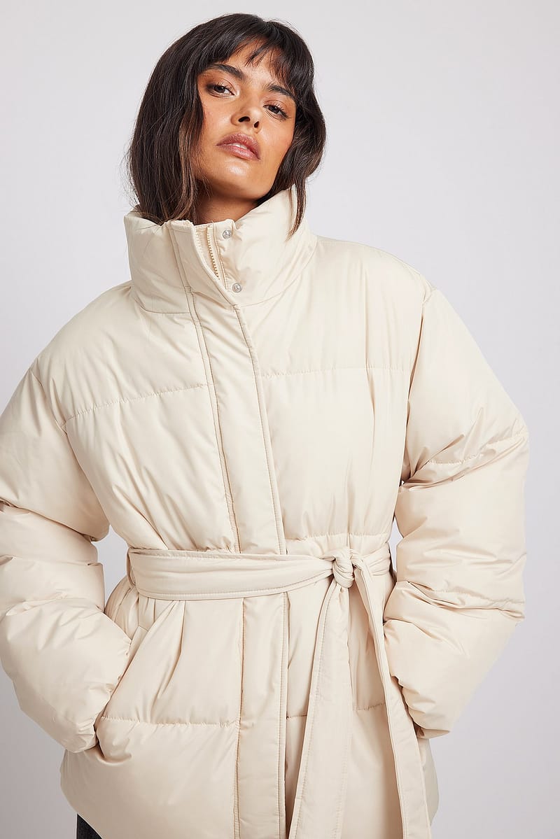 Belted Short Padded Jacket