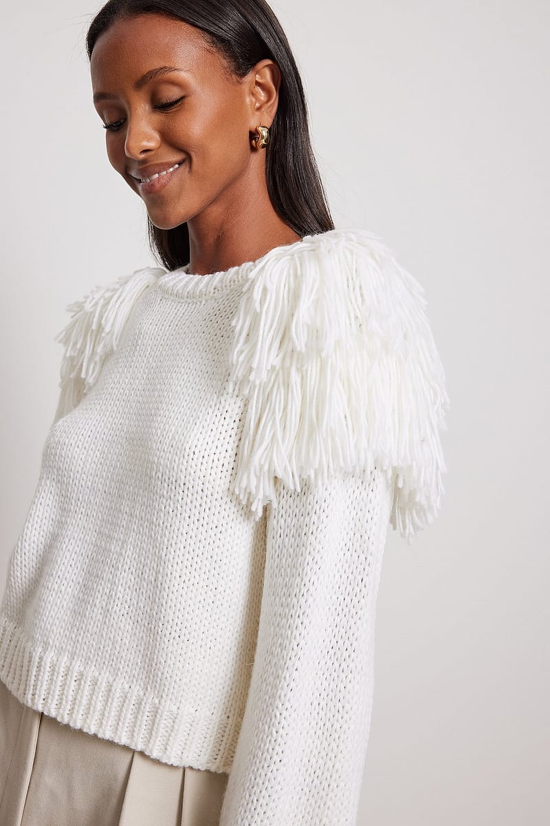 Knitted Fringe Detail Sweater