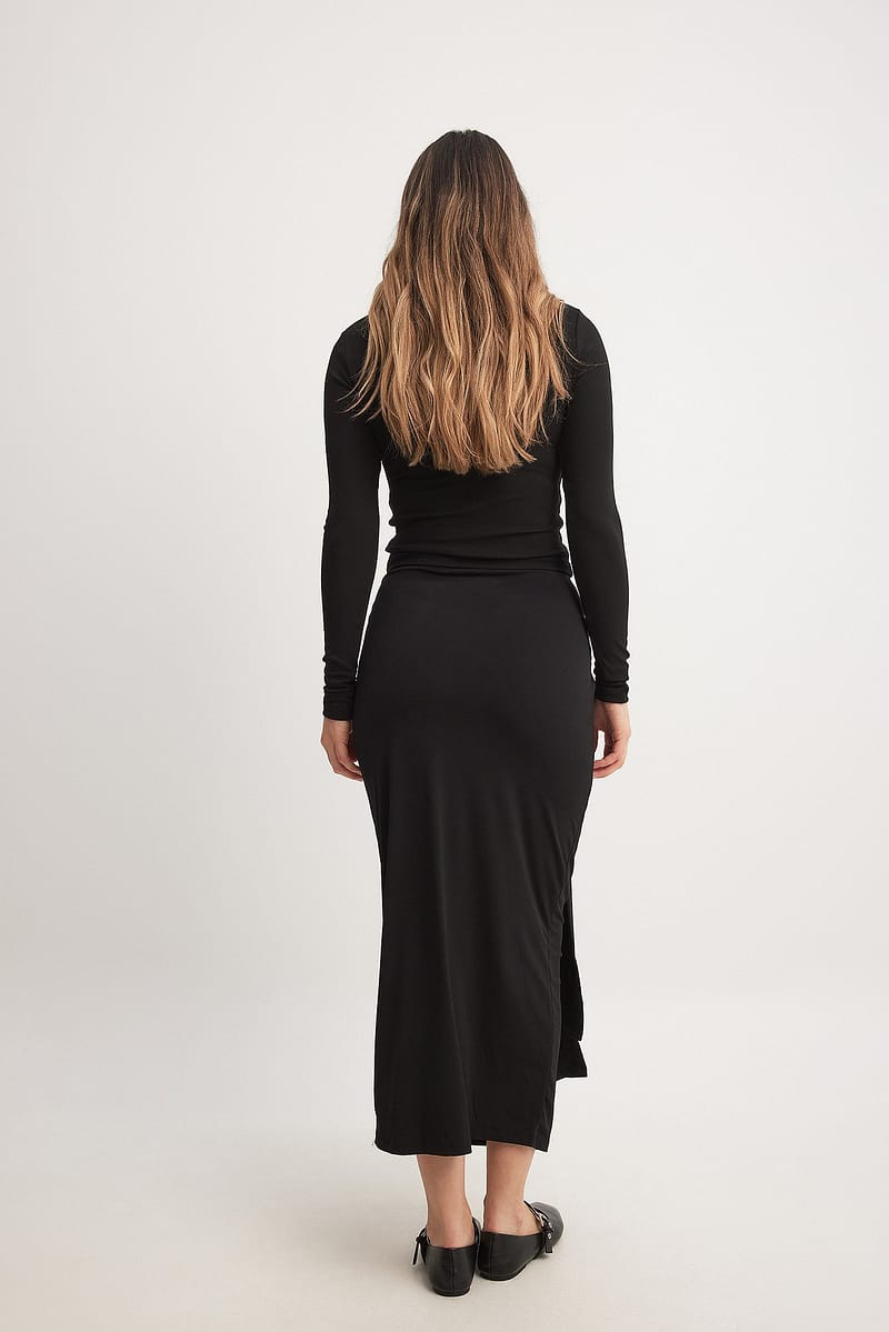 Belt Detail Midi Skirt