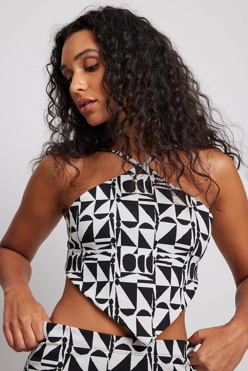Jacquard Halterneck Singlet