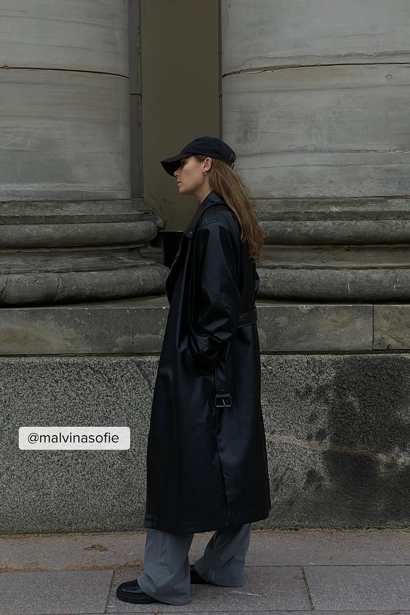 Long Biker Pu Trenchcoat
