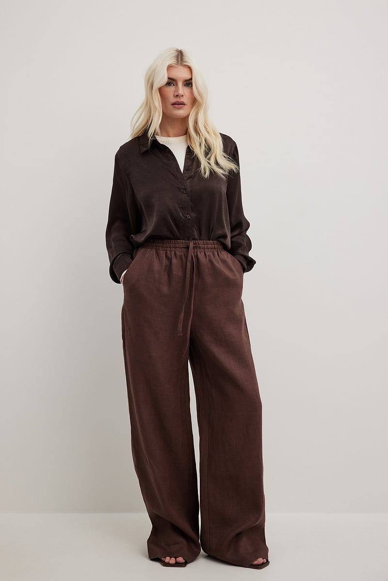 Elastic Waist Linen Trousers