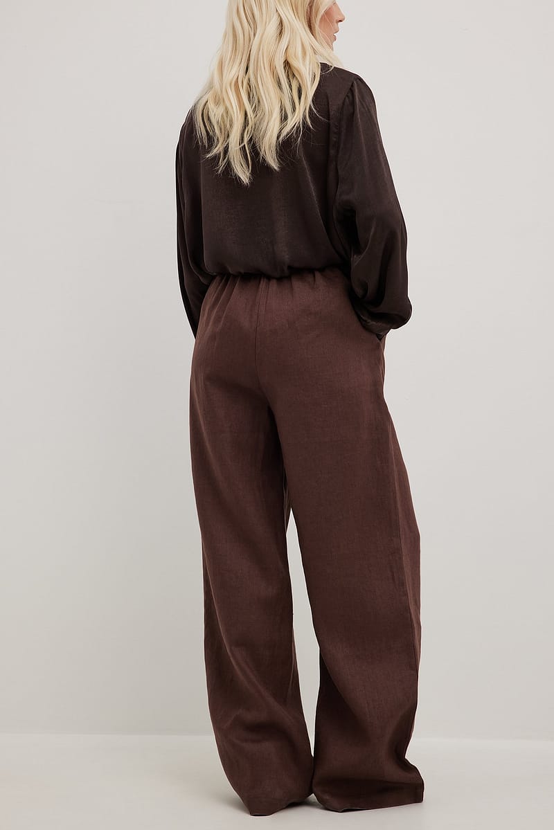 Elastic Waist Linen Trousers