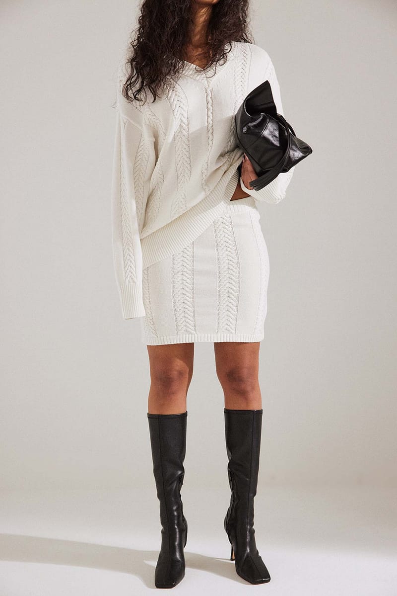 Cable Knitted Mini Skirt