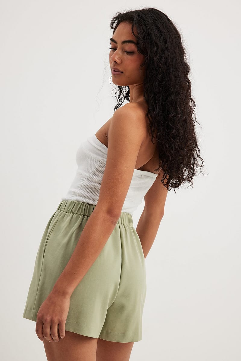 Elastic Waistband Flowy Shorts