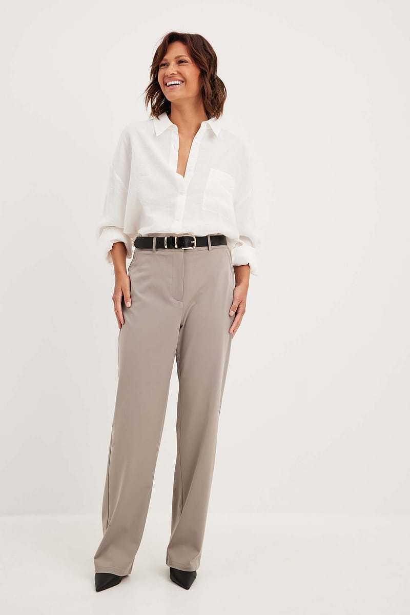 Flowy Straight Leg Suit Pants
