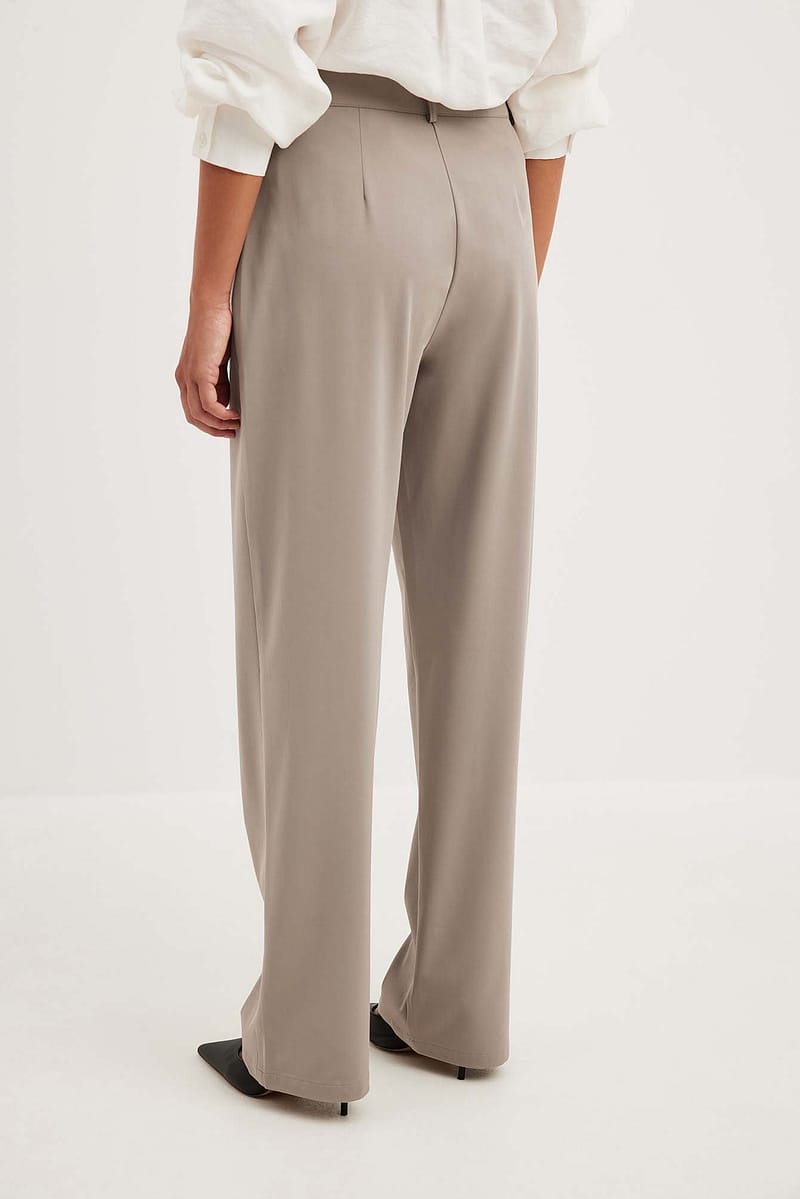 Flowy Straight Leg Suit Pants