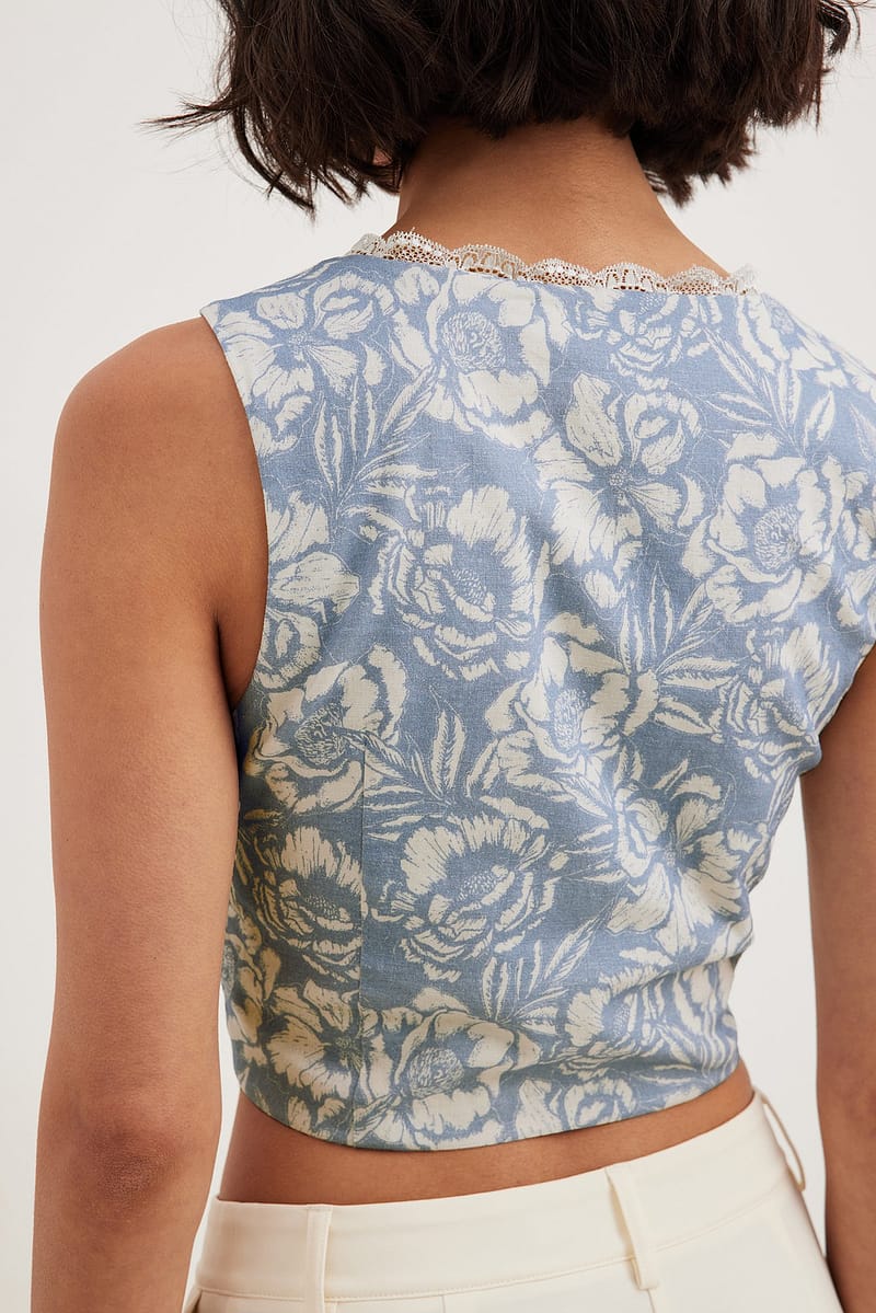 Front Button Lace Top
