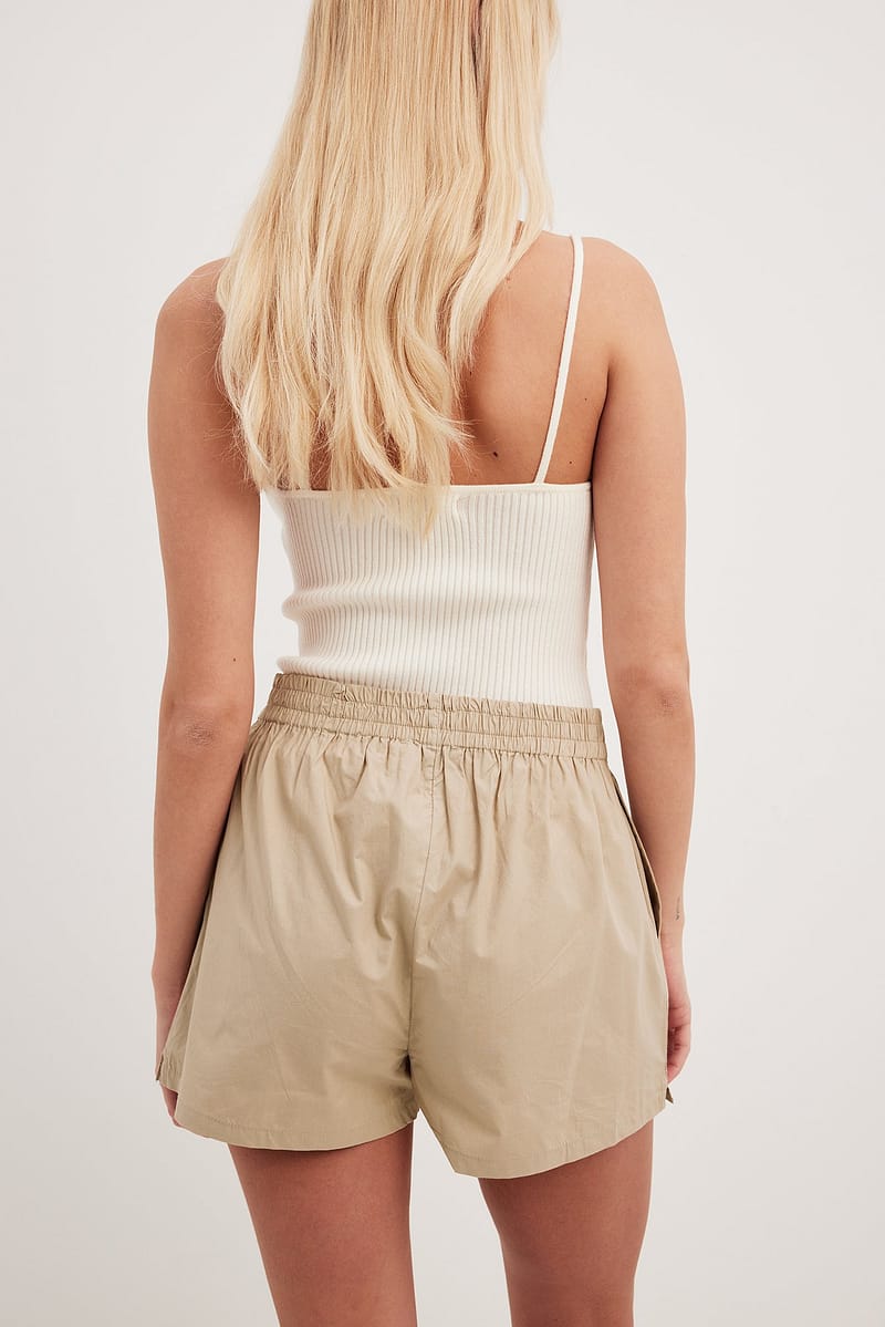 Elastic Waist Cotton Shorts