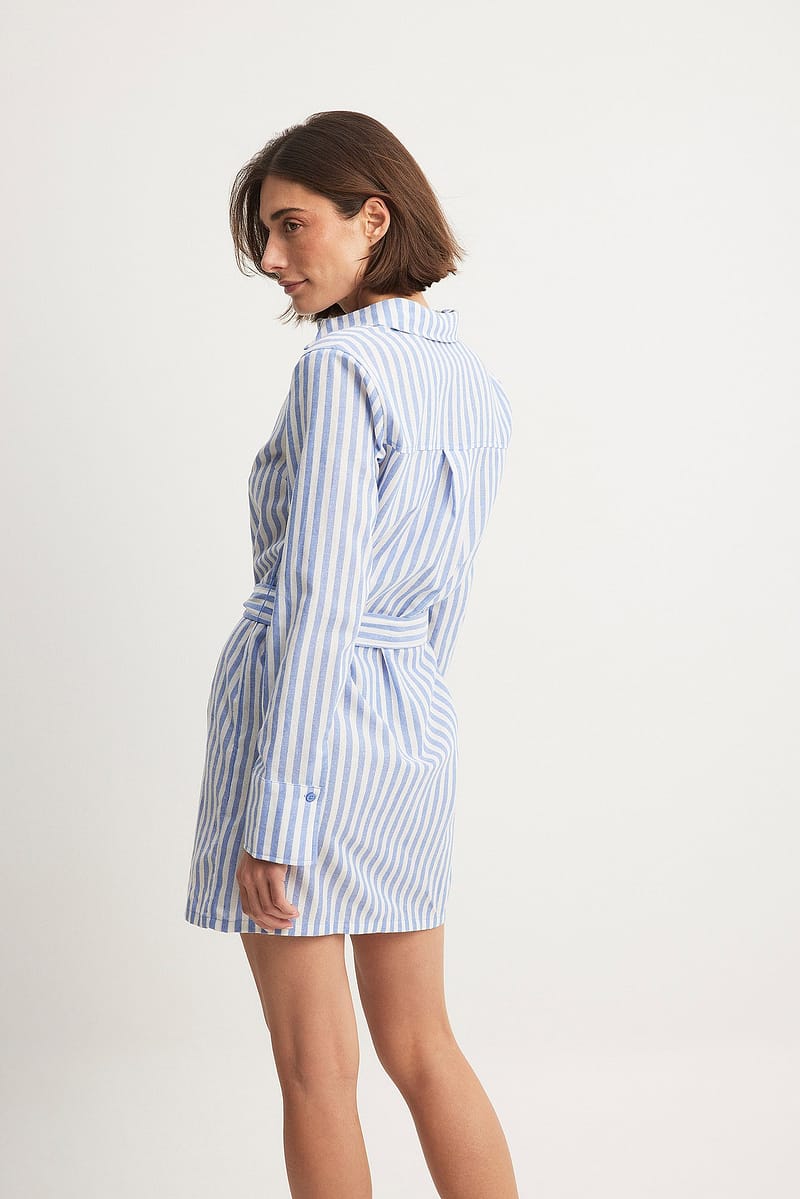 Striped Mini Shirt Dress
