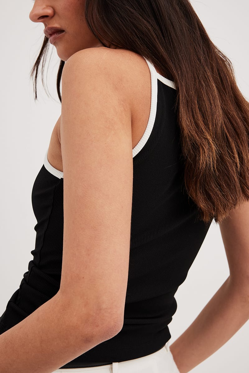 Contrast Binding Detail Tank Top