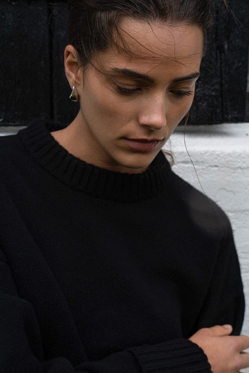 Wool Folded Sleeve Sweater