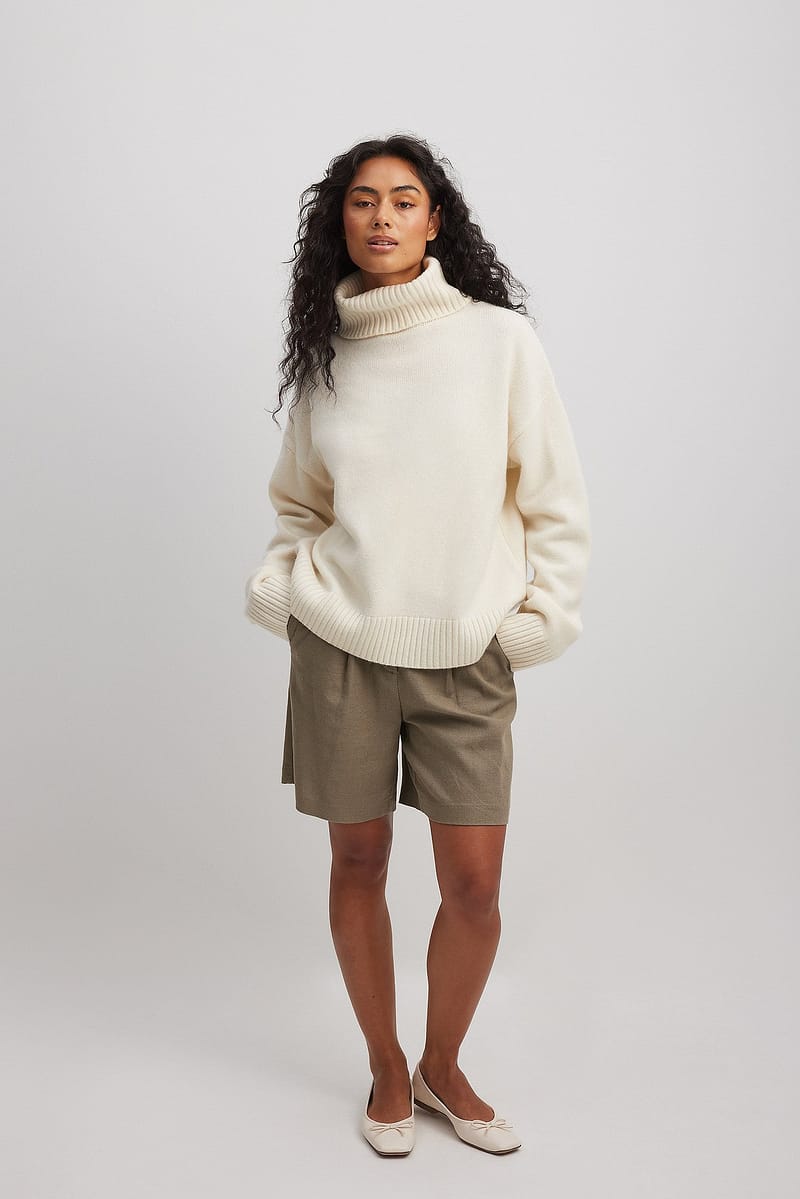 Wool Turtle Neck Sweater - Offwhite