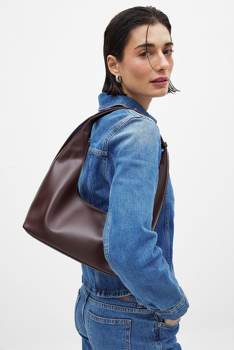 Oblong Shoulder Bag - Dark Brown