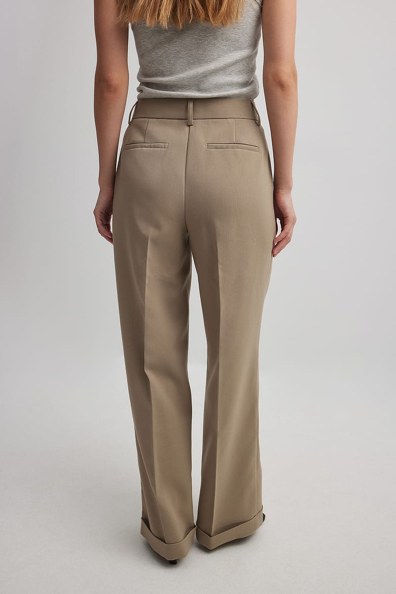 Fold Up Mid Waist Pants