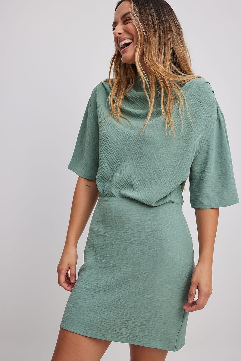 Funnel Neck Mini Dress